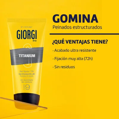 Giorgi Line Gomina Titanium 72H Fijación 9 Ultra Resistente 170 ml - pack de 4 unidades – foto 5