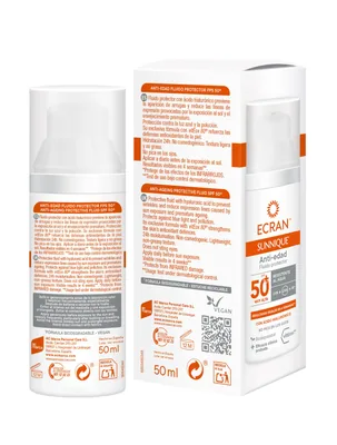 Ecran Sunnique Fluido Facial Solar Anti-edad FPS 50+ 50 ml - 1 unidad – foto 4