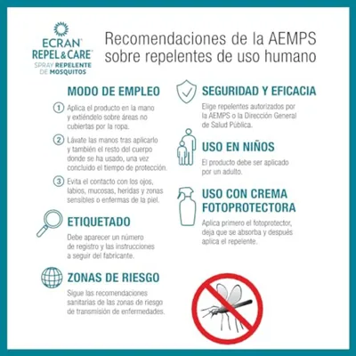 Ecran Repel&Care mosquitos vaporizador 100 ml - pack de 3 unidades – foto 3