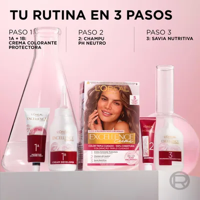 L'Oréal Paris Excellence Creme Tinte Permanente Tono 4.54 Castaño Caoba Cobrizo 60 ml - pack de 3 unidades – foto 5