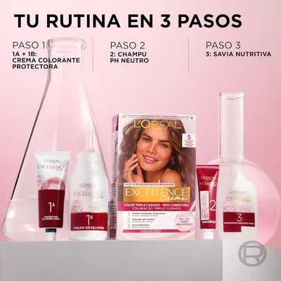L'Oréal Paris Excellence Crème Tinte Permanente Tono 7.3 Rubio Dorado 60 ml - pack de 3 unidades – foto 5