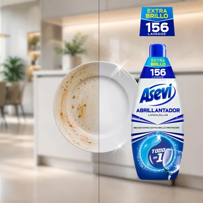 Asevi Abrillantador lavavajillas todo en 1 brillo antical 156 lavados 625 ml - pack de 12 unidades – foto 3