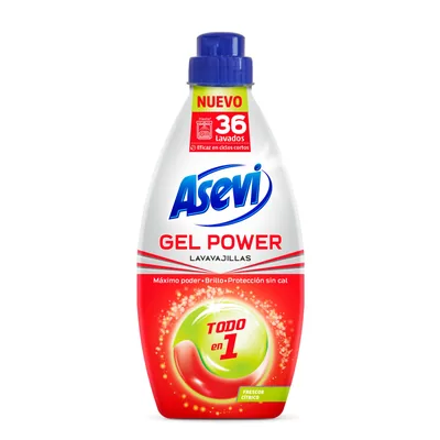 Asevi lavavajillas líquido máquina gel Power todo en 1 36 lavados (pack de 10)