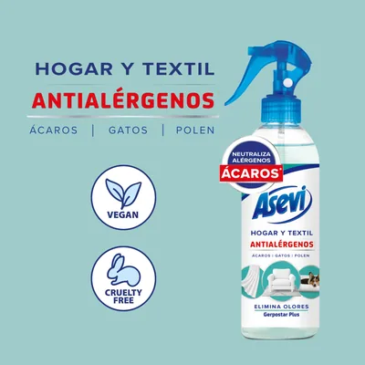 Asevi Spray antialérgenos hogar y textil 400 ml - pack de 12 unidades – foto 4