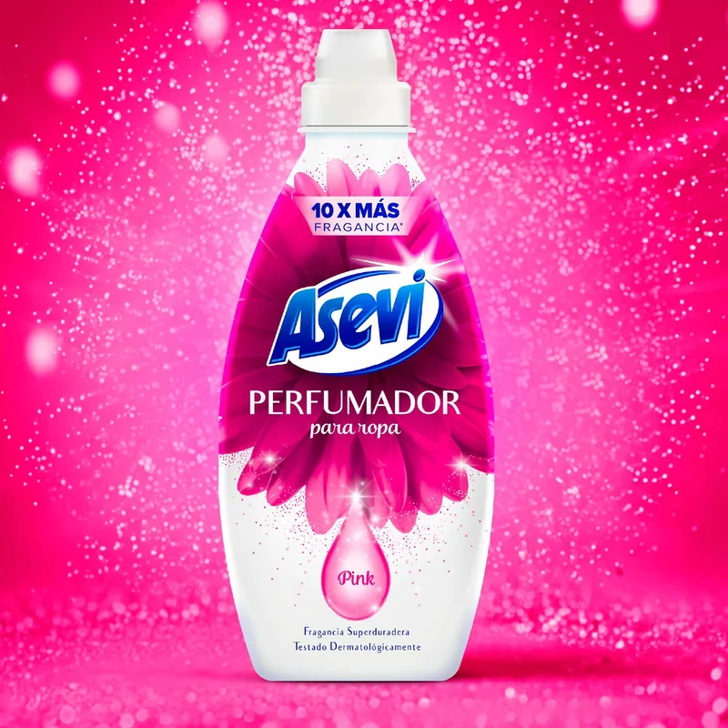 Asevi Pink perfumador líquido para lavadora y ropa 720 ml - pack de 10 unidades