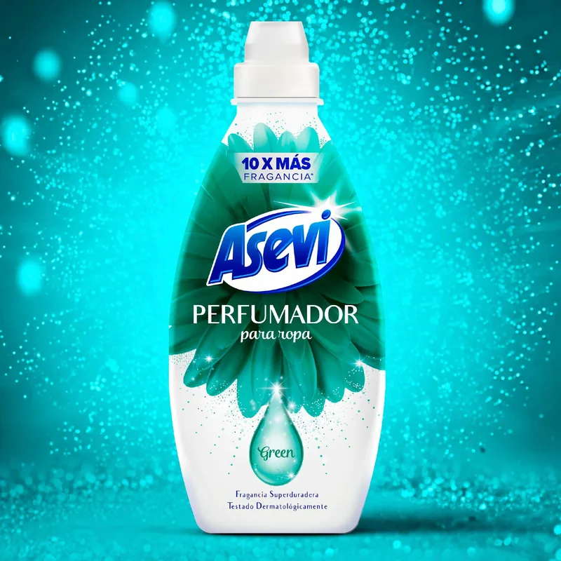 Asevi Green perfumador líquido para lavadora y ropa 720 ml - pack de 10 unidades
