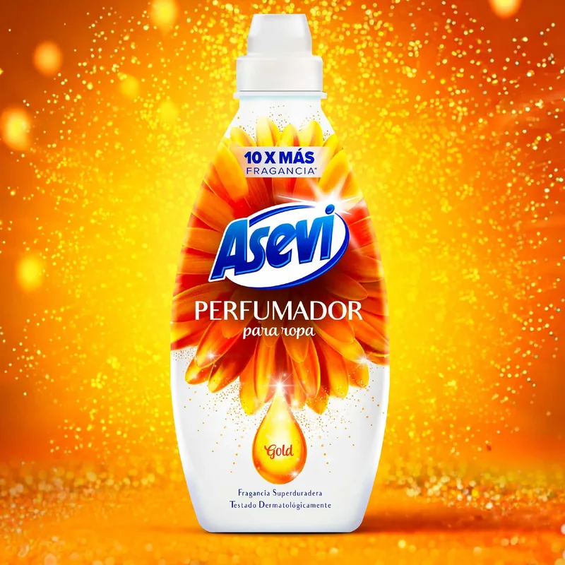 Asevi Gold perfumador líquido para lavadora y ropa 720 ml - pack de 10 unidades