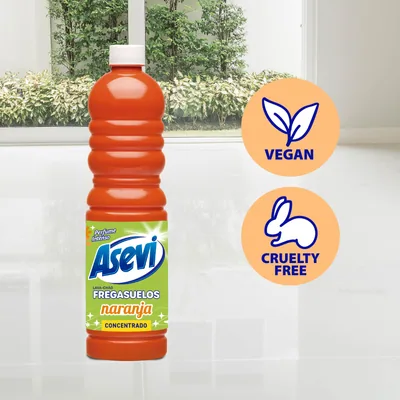 Asevi Fregasuelos perfumado naranja 1 L pH neutro - pack de 12 unidades – foto 1