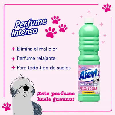 Asevi Fregasuelos Mascotas 1 L pH neutro perfume relajante - pack de 12 unidades – foto 5