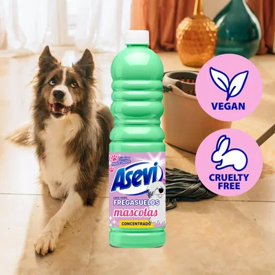 Asevi Fregasuelos Mascotas 1 L pH neutro perfume relajante - pack de 12 unidades – foto 1