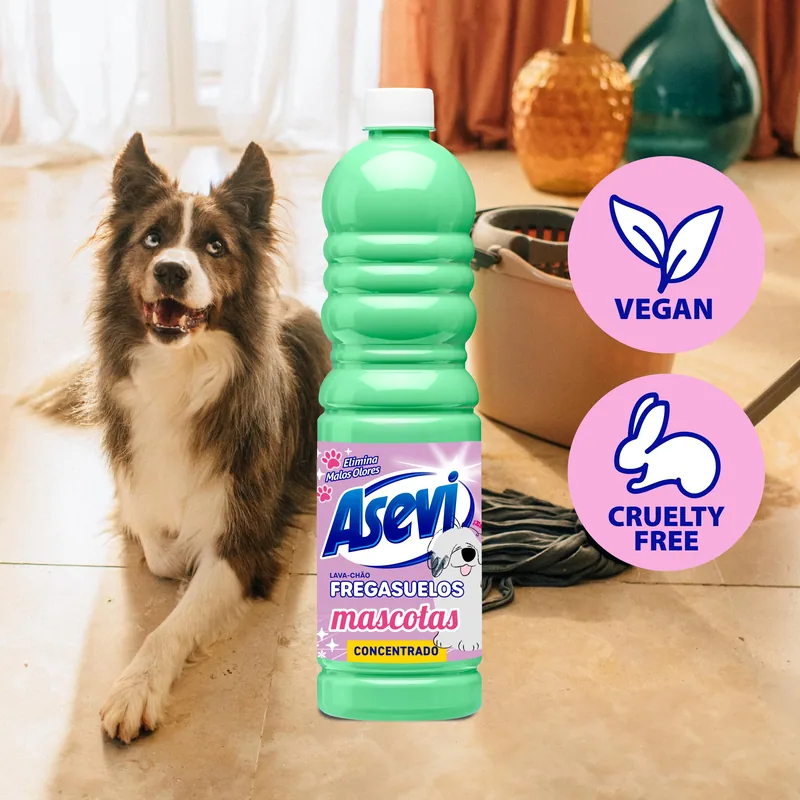 Asevi Fregasuelos Mascotas 1 L pH neutro perfume relajante - pack de 12 unidades