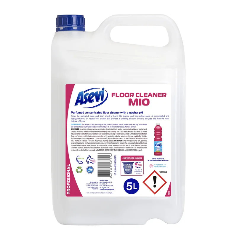 Asevi Fregasuelos perfumado Mio 5 L pH neutro - pack de 4 unidades