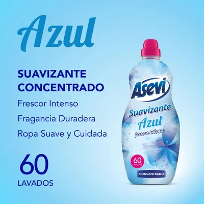 Asevi Suavizante concentrado azul 60 dosis 1500 ml - pack de 10 unidades – foto 1
