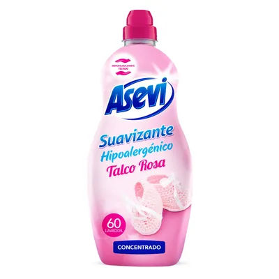 Asevi suavizante concentrado hipoalergénico talco rosa 60 lavados (pack de 10)