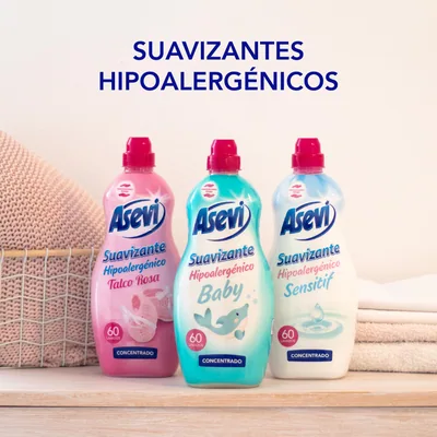 Asevi Suavizante concentrado hipoalergénico Sensitif 60 lavados 1440 ml - pack de 10 unidades – foto 2