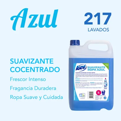 Asevi Suavizante concentrado azul frescor intenso 217 lavados 147868 ml - pack de 4 unidades – foto 4