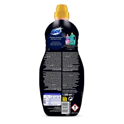 Asevi Detergente líquido para ropa oscura y negra 37 lavados 1500 ml - pack de 10 unidades – foto 5