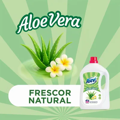 Asevi Detergente líquido aloe vera para ropa blanca y de color 44 lavados 2288 ml - pack de 5 unidades – foto 1