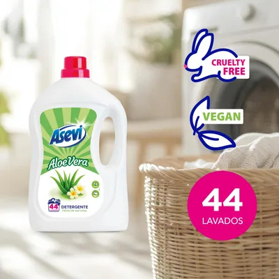 Asevi Detergente líquido aloe vera para ropa blanca y de color 44 lavados 2288 ml - pack de 5 unidades – foto 2