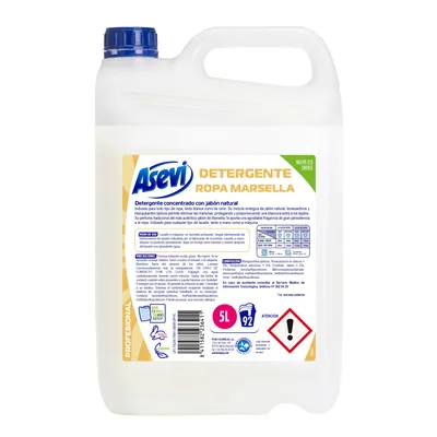 Asevi detergente líquido para lavadora Marsella jabón natural 92 lavados (pack de 4)