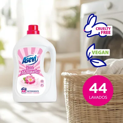 Asevi Detergente líquido para lavadora Rosa Mosqueta 44 lavados 2288 ml - pack de 5 unidades – foto 1