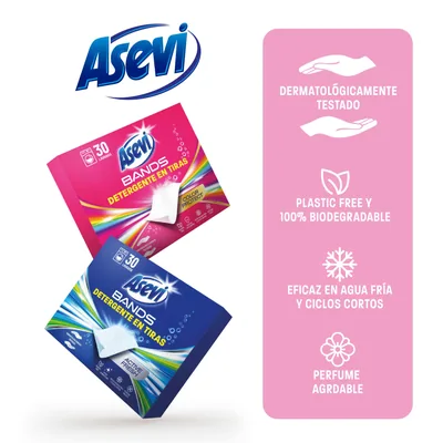 Asevi Bands detergente en tiras para lavadora Color Protect 30 lavados - pack de 10 unidades – foto 4