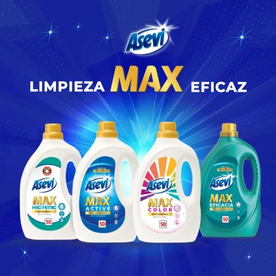 Asevi Detergente líquido quitamanchas Max Active agua fría 50 dosis 2500 ml - pack de 5 unidades – foto 4