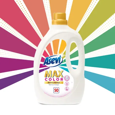 Asevi detergente líquido concentrado para lavadora Max Color 50 lavados (pack de 5)