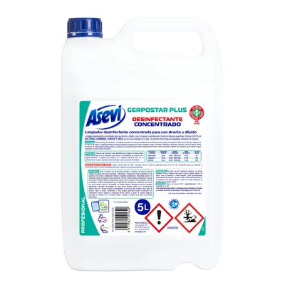 Asevi limpiahogar Gerpostar desinfectante multiusos sin lejía 5 L (pack de 4)
