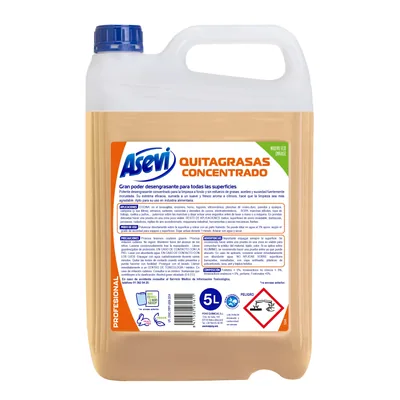 Asevi quitagrasas concentrado multiusos grasa incrustada 5 L (pack de 4)