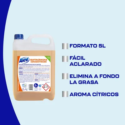 Asevi Quitagrasas concentrado multiusos grasa incrustada 5 L - pack de 4 unidades – foto 3