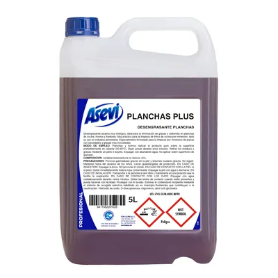 Asevi Profesional desengrasante planchas Plus hornos y freidoras 5 L (pack de 4)