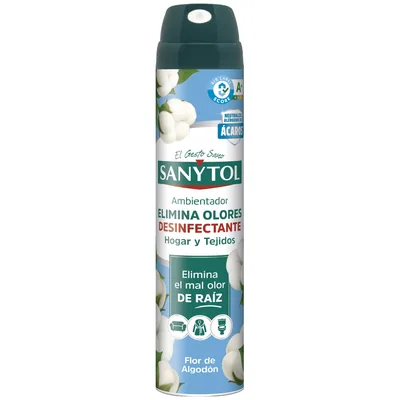 Sanytol Spray Ambientador Elimina Olores Hogar y Tejidos 300 ml (pack de 6)