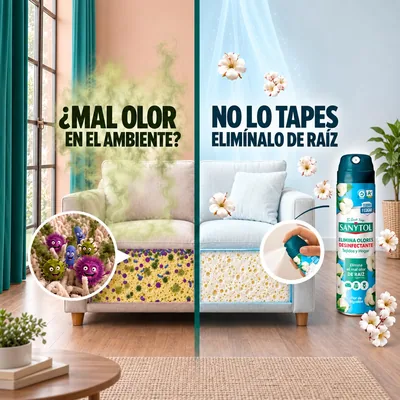 Sanytol Spray Ambientador Elimina Olores Hogar y Tejidos 300 ml - pack de 6 unidades – foto 1