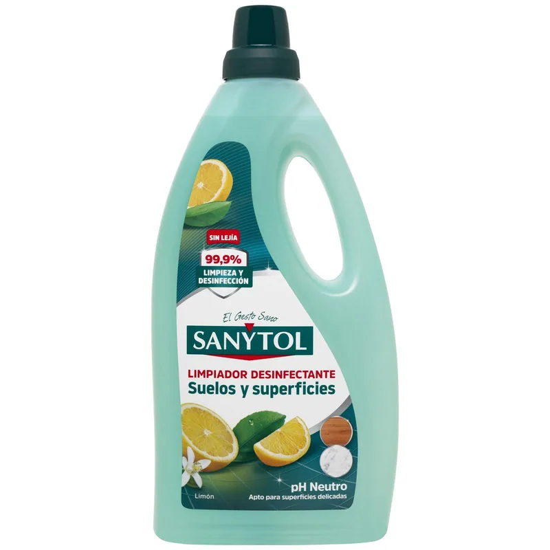 Sanytol Limpiador de Suelos Limón 1200 ml - pack de 8 unidades
