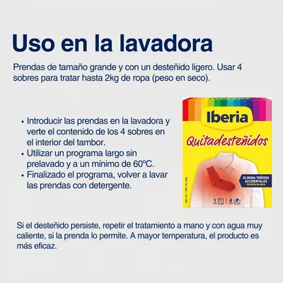 Iberia Quitadesteñidos en Polvo para Ropa Blanca 200g - pack de 4 unidades – foto 4