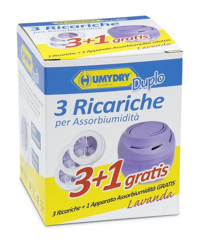Humydry Duplo pastillas aromáticas + deshumidificador gratuito - pack de 3 unidades