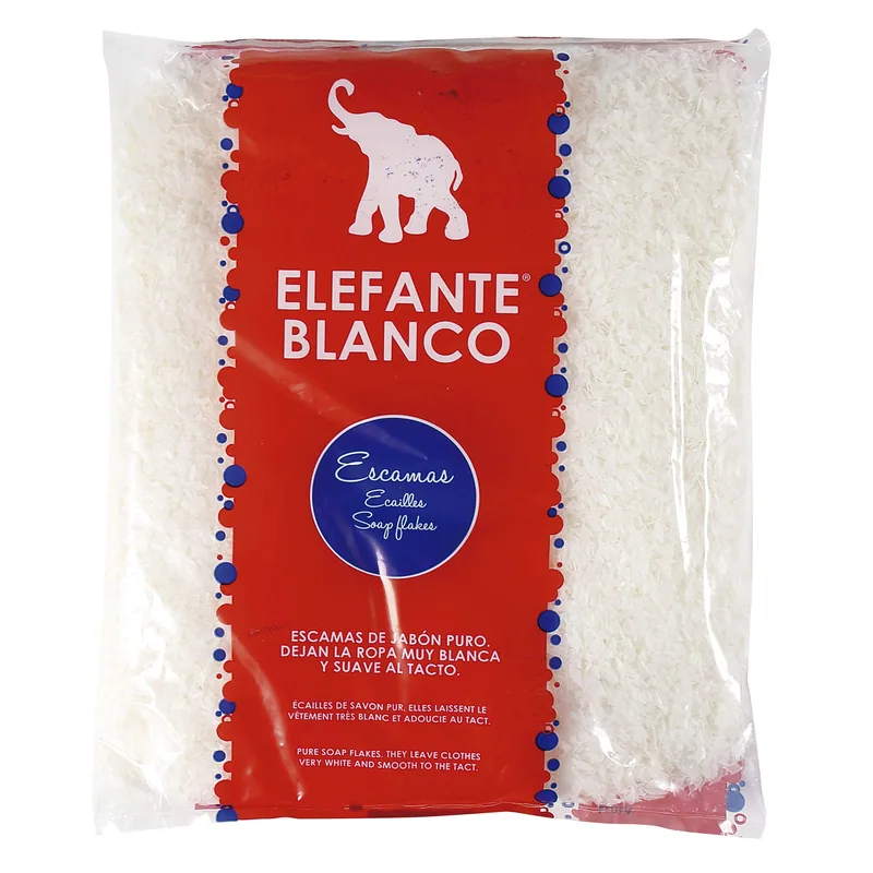 Elefante Blanco Detergente en escamas de jabón puro bolsa 400 gr - pack de 6 unidades