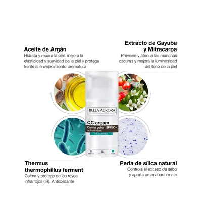 Bella Aurora CC Cream antimanchas SPF50 Oil Control 30 ml - 1 unidad – foto 4