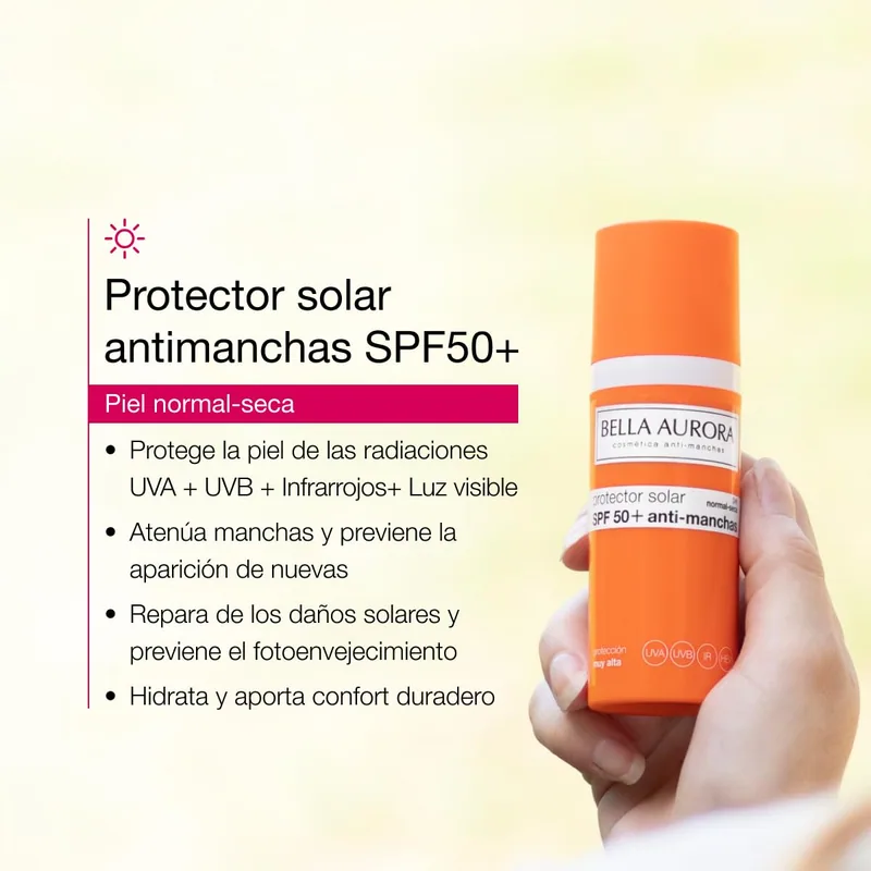 Bella Aurora Protector solar antimanchas SPF50+ piel normal-seca 50 ml - 1 unidad