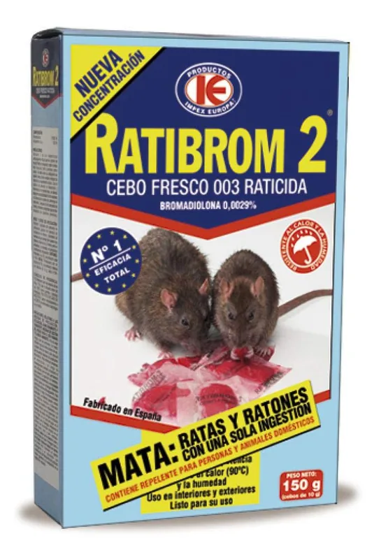 Ratibrom Cebo Fresco Raticida 150 gr - pack de 4 unidades