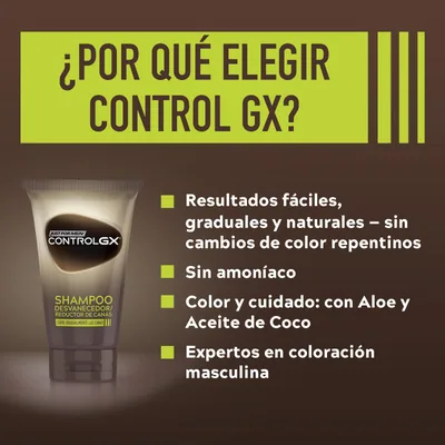 Just for men Control GX Champú Reductor de Canas para Hombre 118 ml - pack de 2 unidades – foto 7