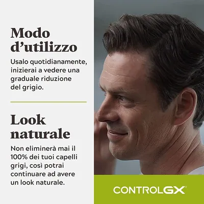 Just for men Control GX Champú y Acondicionador para Canas Hombre 118 ml - pack de 2 unidades – foto 5