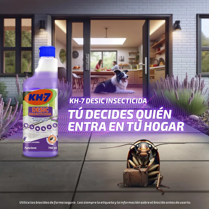 KH-7 Desic Insecticida contra Insectos Rastreros, Aroma Lavanda 750 ml - pack de 12 unidades