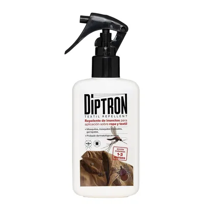 Diptron Textil Repellent Repelente de Garrapatas y Mosquitos para la Ropa 100ml