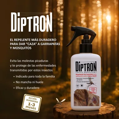 Diptron Textil Repellent Repelente de Garrapatas y Mosquitos para la Ropa 100ml - 1 unidad – foto 1