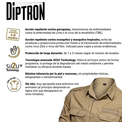 Diptron Textil Repellent Repelente de Garrapatas y Mosquitos para la Ropa 100ml - 1 unidad – foto 5