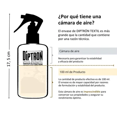 Diptron Textil Repellent Repelente de Garrapatas y Mosquitos para la Ropa 100ml - 1 unidad – foto 8
