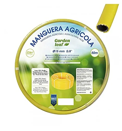 EDM Manguera agrícola amarilla Ø15x20 mm 50 m - 1 unidad