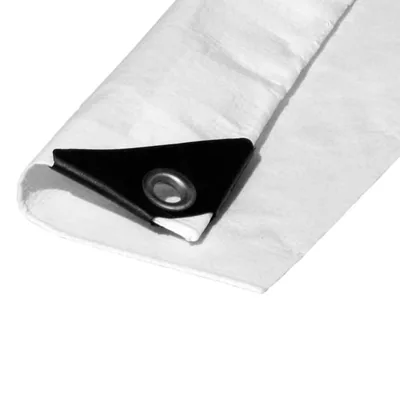 EDM 74999 toldo doble cara con ojales metálicos blanco 5x8 m